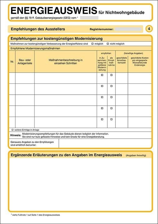 Modernisierungsempfehlungen für kostengünstige energetische Modernisierungsmaßnahmen