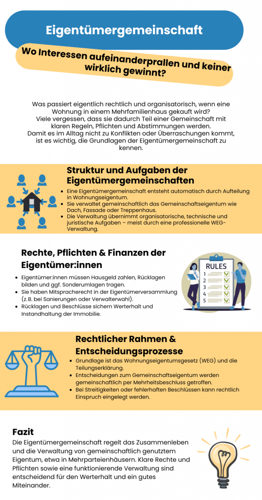 Infografik zur Wohnungseigentümergemeinschaft (WEG)
